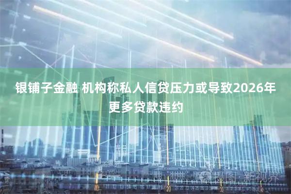 银铺子金融 机构称私人信贷压力或导致2026年更多贷款违约